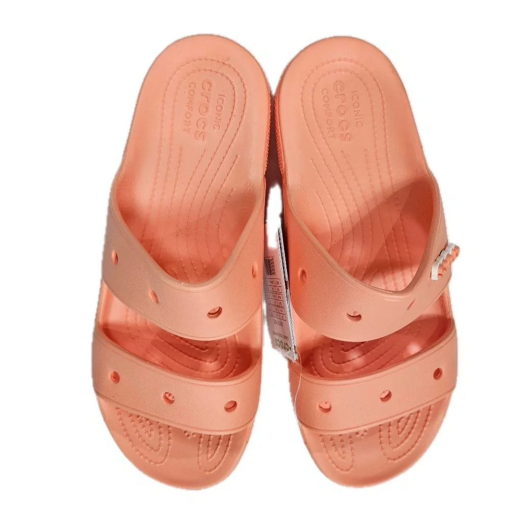 Crocs Classic Sandal Shoes Mens Size 9 Womens 11 Coral Two‎ Strap Slide Comfort